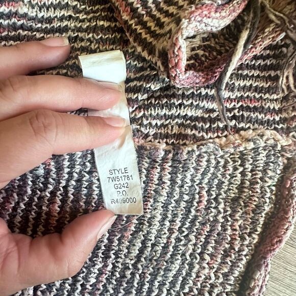 Lucky Brand Knit Long Sleeve Open Cardigan Sz S Fringes style Boho 90s Y2K - Picture 7 of 7